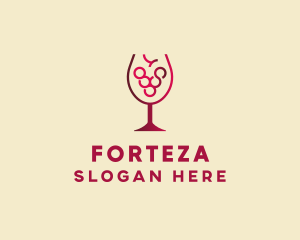 Grape Wine Glass  logo design