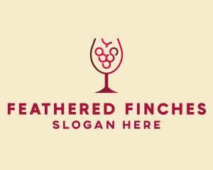 Grape Wine Glass  logo design