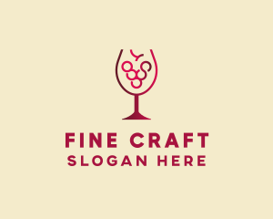 Grape Wine Glass  logo design