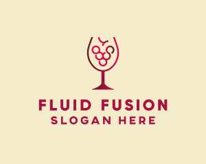 Grape Wine Glass  logo design