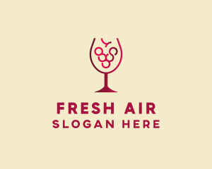 Grape Wine Glass  logo design