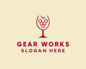 Grape Wine Glass  logo design