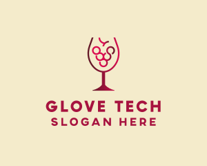 Grape Wine Glass  logo design