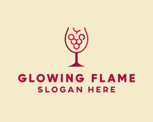 Grape Wine Glass  logo design