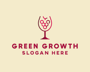 Grape Wine Glass  logo design