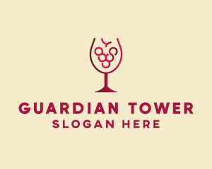 Grape Wine Glass  logo design