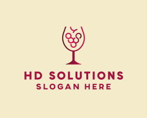 Grape Wine Glass  logo design