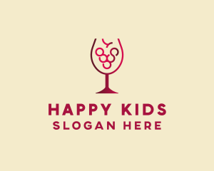 Grape Wine Glass  logo design