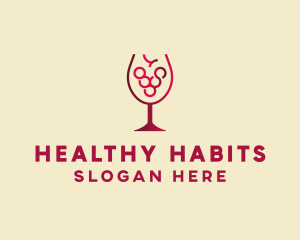 Grape Wine Glass  logo design