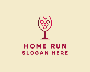 Grape Wine Glass  logo design