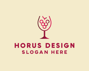 Grape Wine Glass  logo design