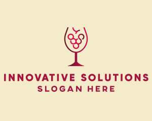 Grape Wine Glass  logo design