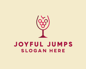 Grape Wine Glass  logo design