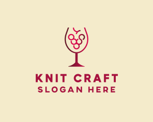 Grape Wine Glass  logo design