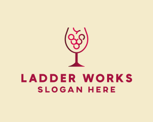 Grape Wine Glass  logo design