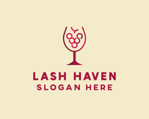 Grape Wine Glass  logo design