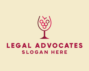 Grape Wine Glass  logo design