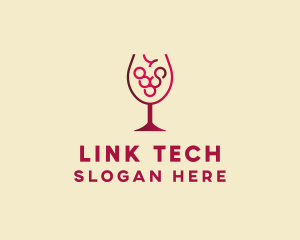 Grape Wine Glass  logo design