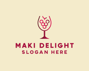 Grape Wine Glass  logo design