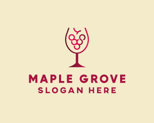 Grape Wine Glass  logo design