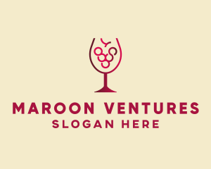 Grape Wine Glass  logo design