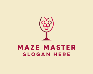 Grape Wine Glass  logo design