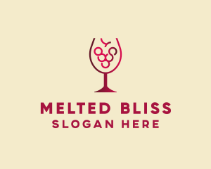 Grape Wine Glass  logo design