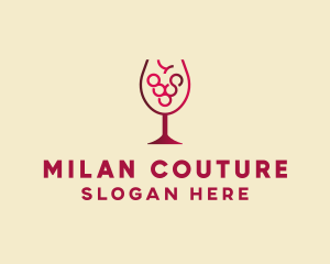 Grape Wine Glass  logo design