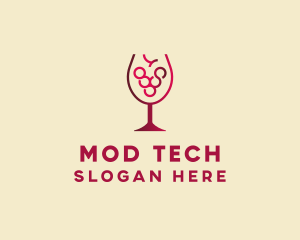 Grape Wine Glass  logo design