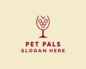 Grape Wine Glass  logo design