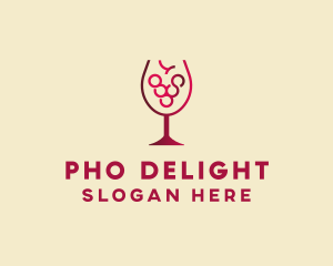 Grape Wine Glass  logo design