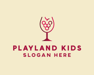 Grape Wine Glass  logo design