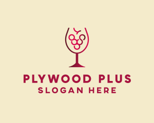 Grape Wine Glass  logo design