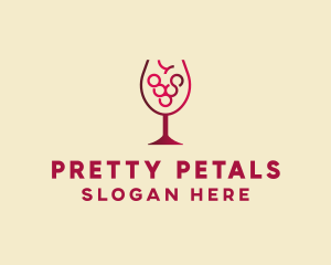 Grape Wine Glass  logo design