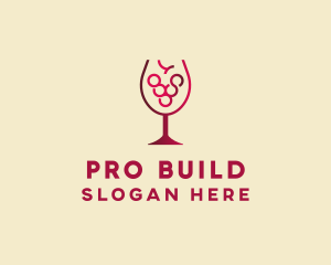 Grape Wine Glass  logo design