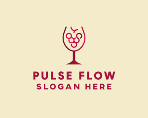 Grape Wine Glass  logo design