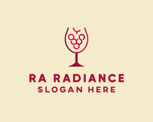 Grape Wine Glass  logo design