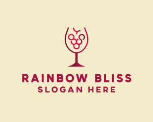 Grape Wine Glass  logo design