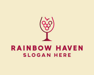 Grape Wine Glass  logo design