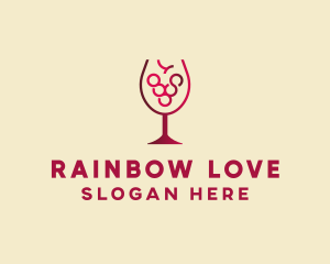 Grape Wine Glass  logo design