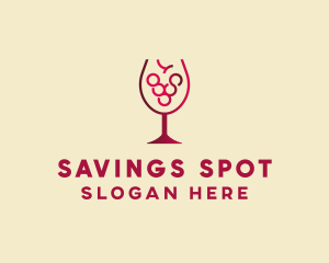 Grape Wine Glass  logo design