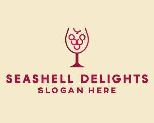 Grape Wine Glass  logo design