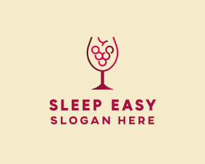 Grape Wine Glass  logo design