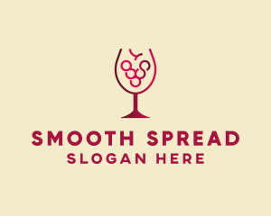 Grape Wine Glass  logo design