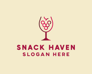 Grape Wine Glass  logo design