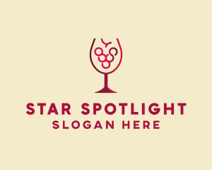 Grape Wine Glass  logo design