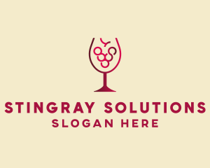 Grape Wine Glass  logo design