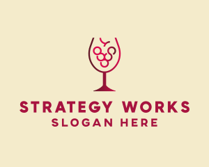 Grape Wine Glass  logo design