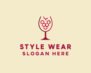 Grape Wine Glass  logo design