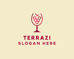 Grape Wine Glass  logo design